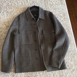 Theory Men's Charcoal Button-Front Shirt Jacket